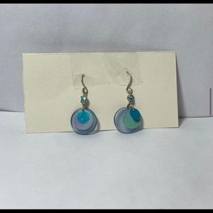 Pink and blue earrings